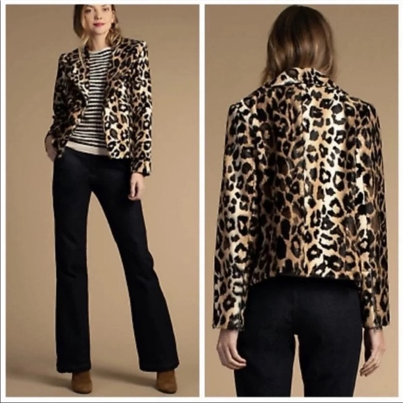 NWT-Wildly Chic Faux Leopard Fur Moto-Style Trina Turk Reprise Jacket (XS/S) - Picture 4 of 13